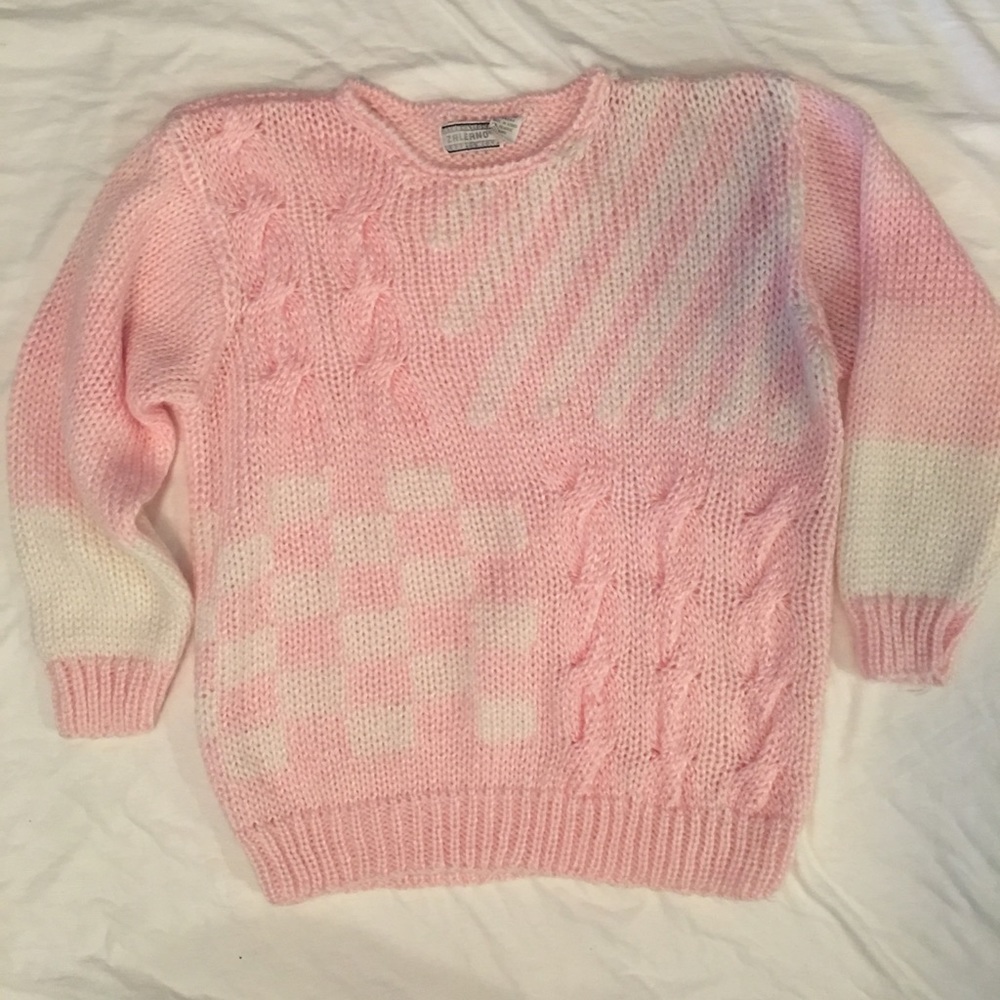 Zalerno Pink White Sweater